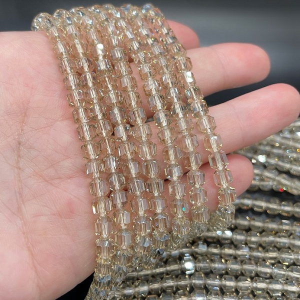 5*5,3 мм Стекло Lux, многогранник, цвет песочный