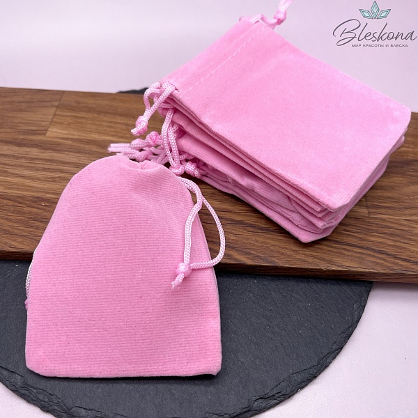 Мешочки бархат Розовый 9*7см 5шт