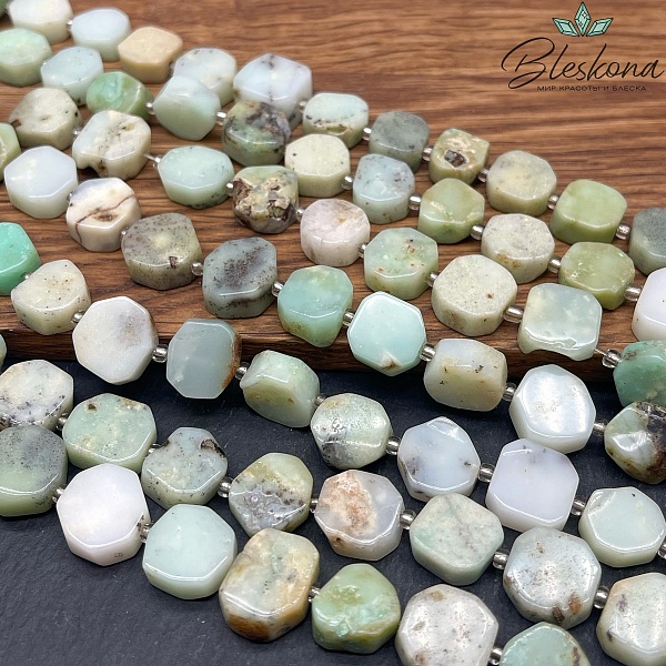 Хризопраз плоский квадрат фриформ 11-12 мм