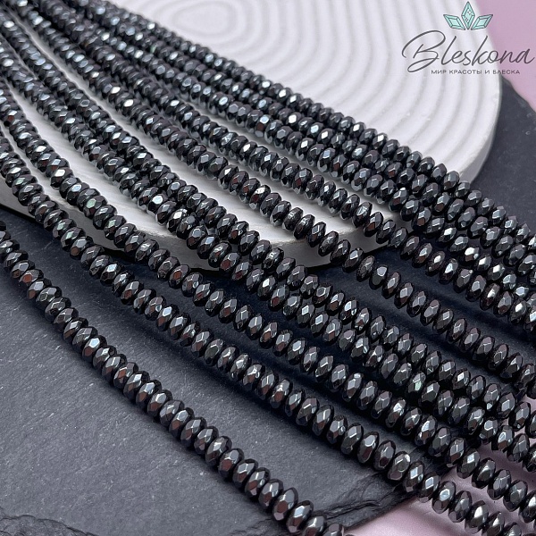 6*3мм Гематин имитация, рондель огранка