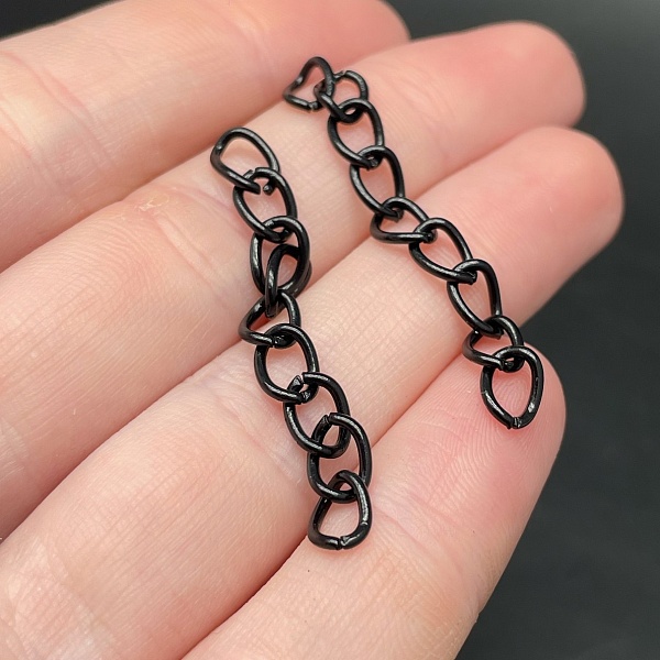 4,5 мм , Цепочка - удлинитель черная эмаль