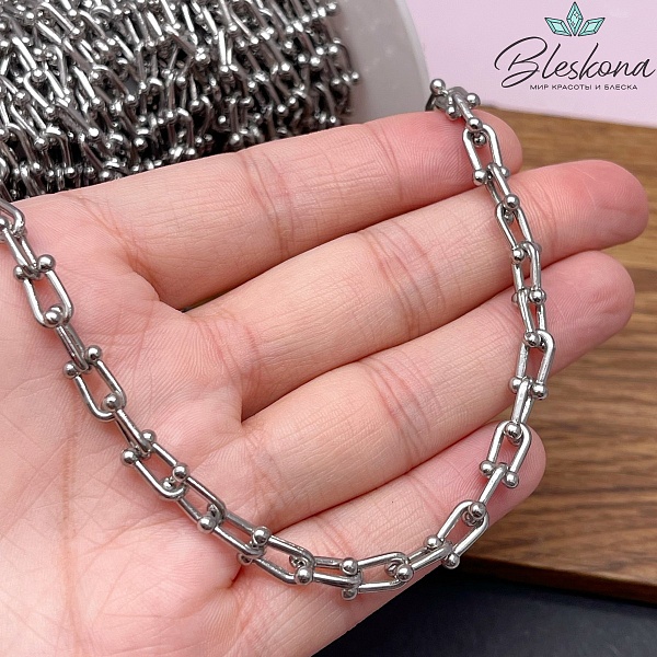 Цепь №94 цвет серебро 9,5*5,8 мм