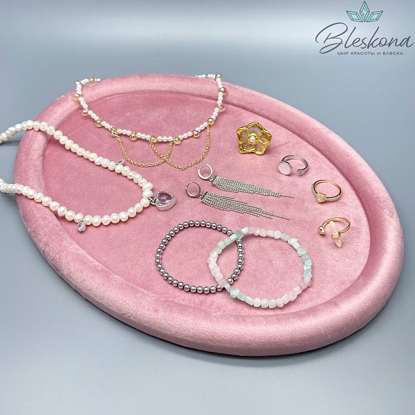 Планшет для демонстрации овальный розовый 30*22 см