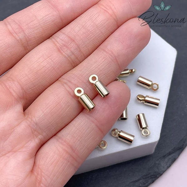 10*4 мм Цвет золото, Концевик для шнура гладкий 