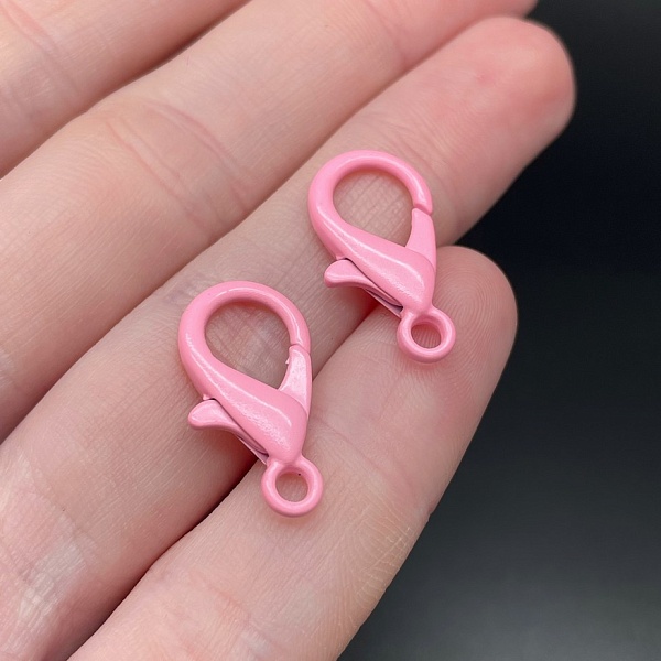 16 мм , Замок круглый  ярко-розовая эмаль