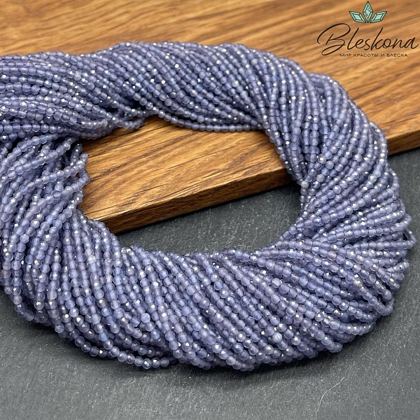 Кошачий глаз фиолетовый микроогранка (имитация) 2 мм