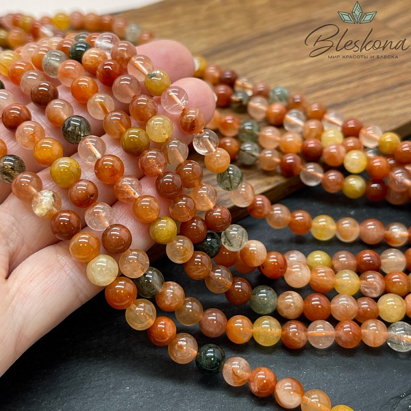 Кварц Рутиловый Микс 7 мм №1