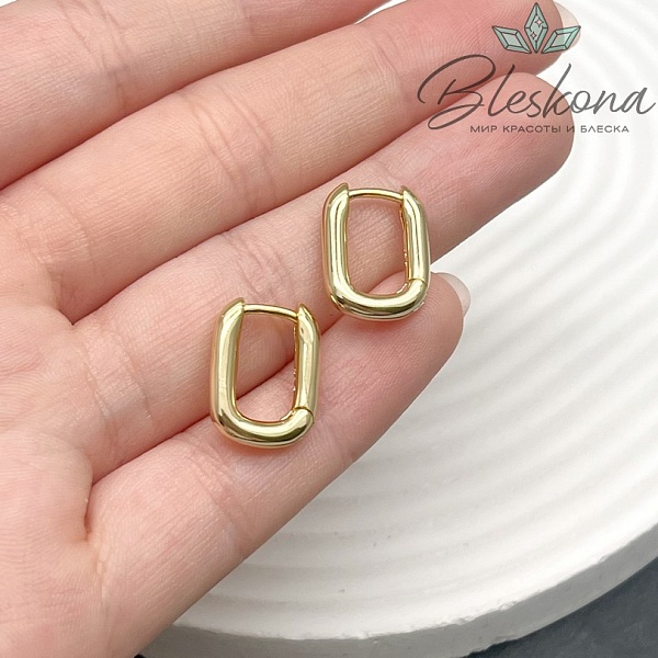 16*12 мм Цвет золото, Швензы Конго овал Люкс толщина 2,8мм