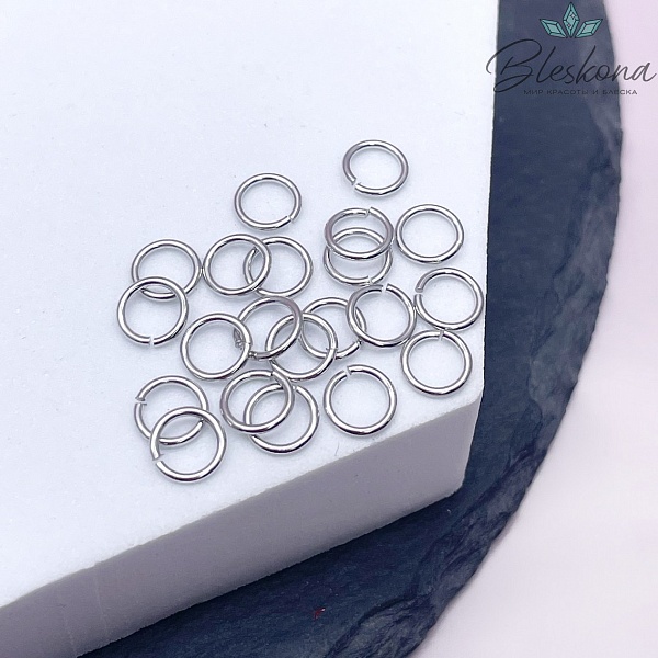 Колечки разъемные уп.1г, цвет серебро 6*0,8мм 