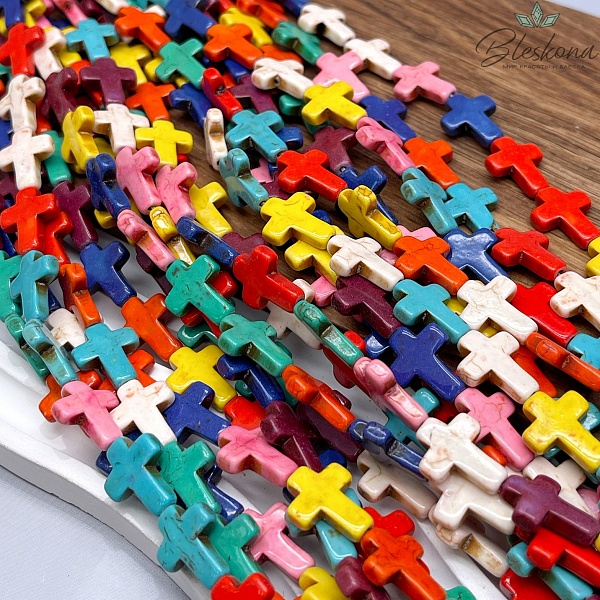 16*12 мм Магнезит (Говлит) имитация крест микс (тонированный)