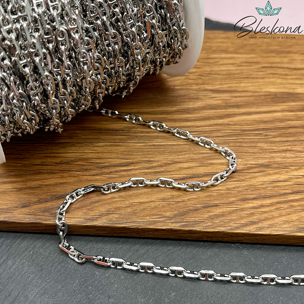 Цепь №133 цвет серебро, 7,4*3,4 мм