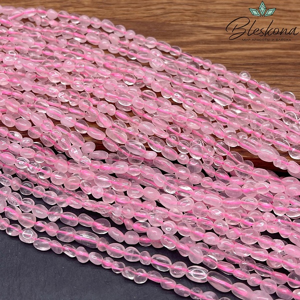 Розовый кварц галтовка (6-9)*(4-5)  мм