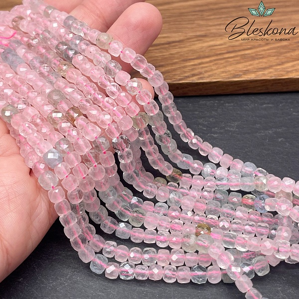 Морганит куб огранка 4,5*4,5мм