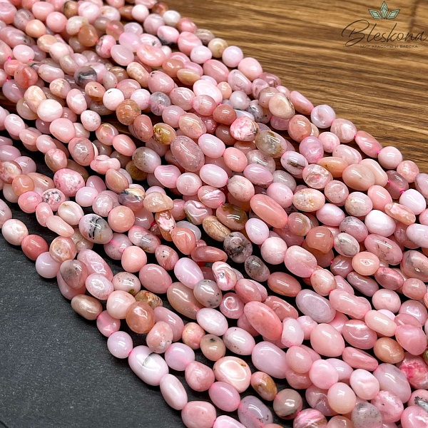 Опал розовый галтовка 6-9 мм