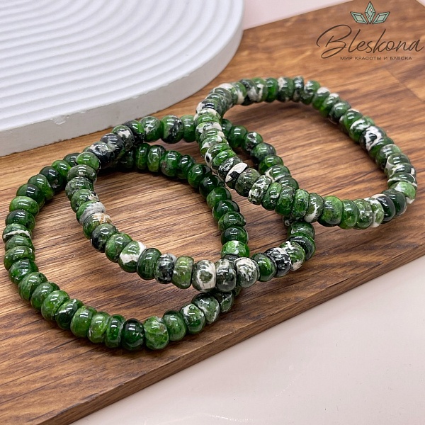 Диопсид рондель 8 мм сет 18 см №1
