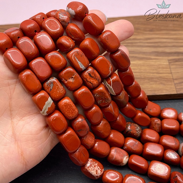 Яшма красная прямоугольник фриформ (14-15)*10 мм