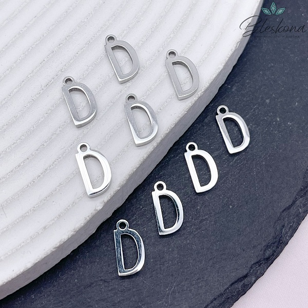 12 мм Цвет серебро, Буква D основа сталь 