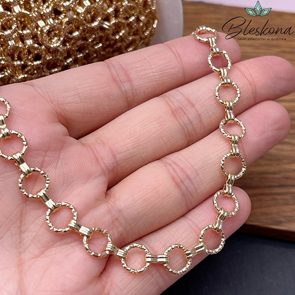 Цепь №38-1 цвет золото 8 мм/7*2 мм