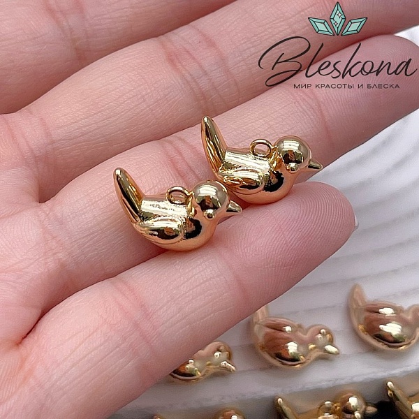 11,9*17,6 мм Цвет золото, Подвеска Птичка