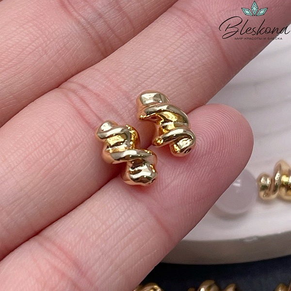 11*7 мм Цвет золото, Бусина Спираль