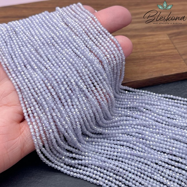 Циркон огранка светло-сиреневый 2 мм (кубический цирконий, фианит) 