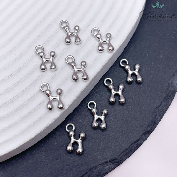 13 мм Цвет серебро, Буква гладкая X