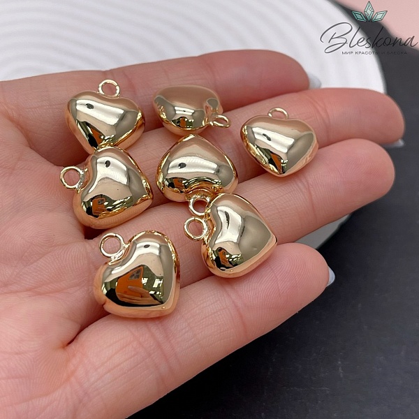 16*15 мм Цвет золото, Подвеска Сердце объемное