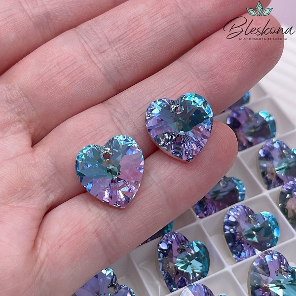 6228 Xilion Heart 14,4*14 мм Crystal Vitrail Light (VL)