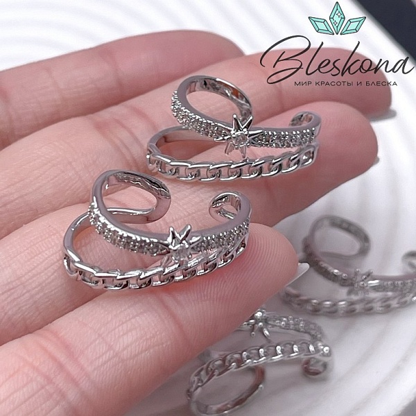 23,5*11 Цвет серебро, Кафф северная звезда 