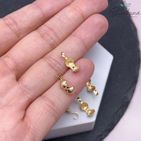 11*5 мм Цвет золото, Каллоты ракушка уп. 10 шт.