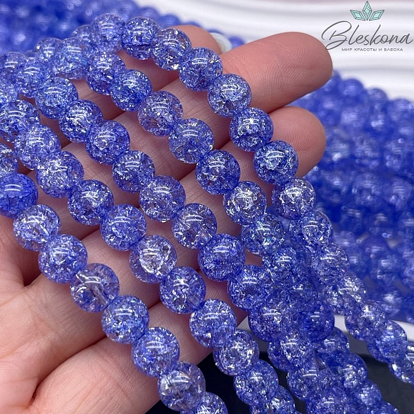 Кварц снежный фиолетовый (имитация) 8 мм