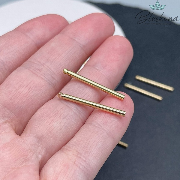 25 мм Цвет золото, Подвеска палочка круглая Люкс