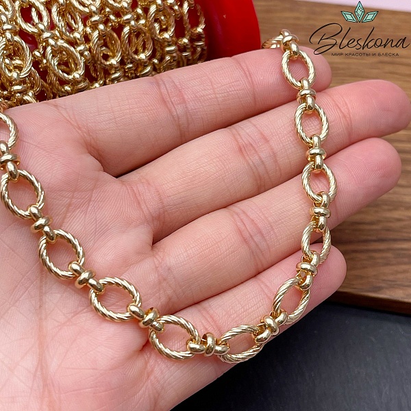 Цепь №136-1 цвет золото 11*8 мм /10*5 мм