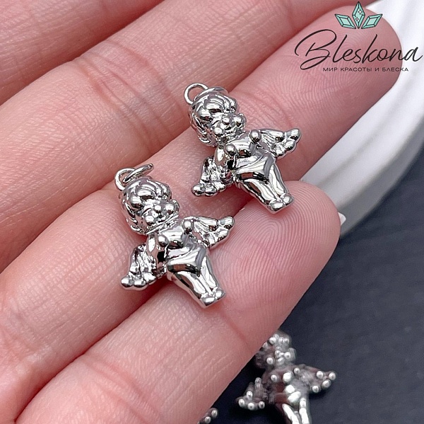 20*15,8 мм Цвет серебро, Подвеска Ангелочек