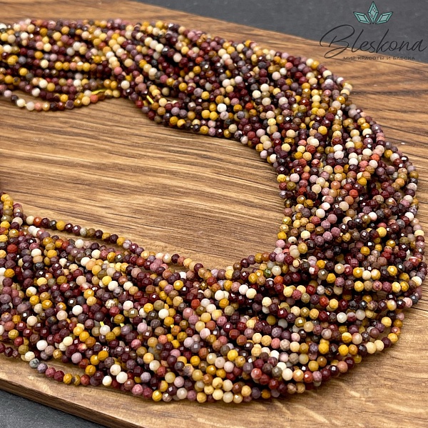 Яшма Мукаит микроогранка 2 мм