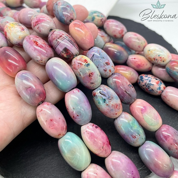 Агат с узором №18 бочата 22*14 мм