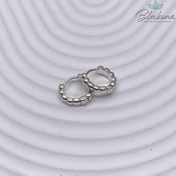 12 мм Цвет серебро, Швензы бублик Конго шарики 