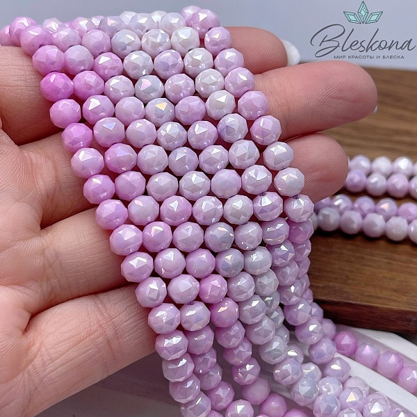 Стекло Lux светло- сиреневое огранка 6 мм