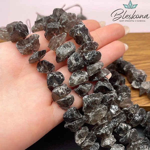 Раухтопаз куски (смещенное отверстие) (6-11)*(10-17) мм