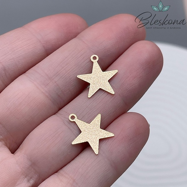 13,8*13 мм Цвет золото, Подвеска звезда фактурная