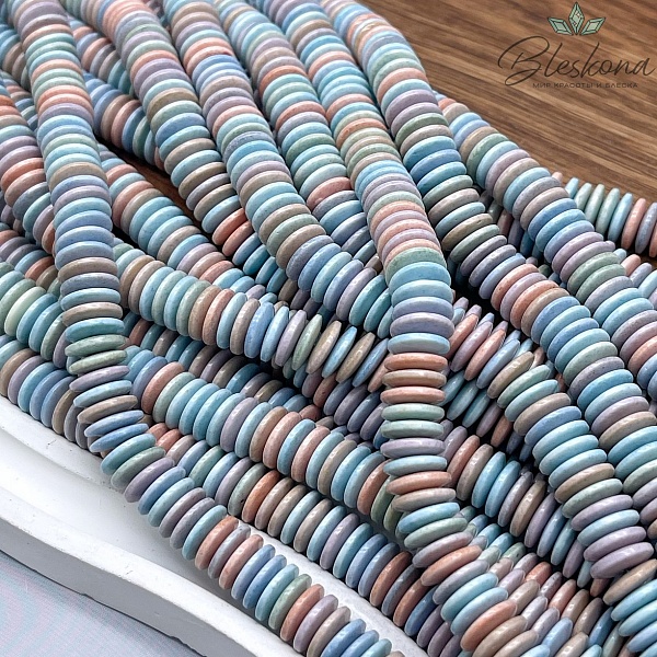 Радужный Агат диски микс  2*8 мм (имитация)