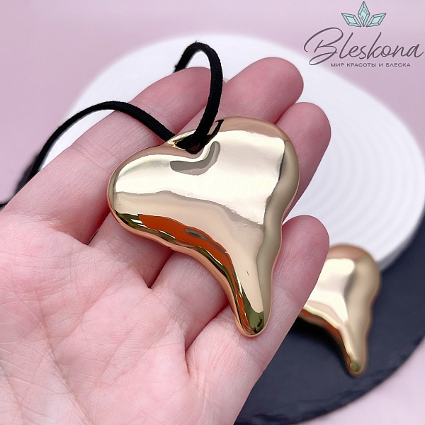 45*49 мм Цвет золото, Подвеска Сердце неровное