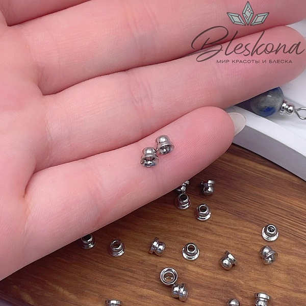 4 мм Цвет серебро, Шапочка объемная