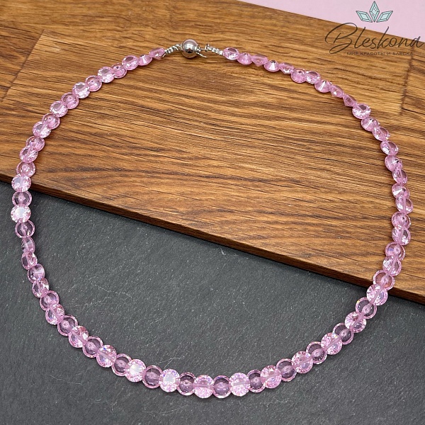 Циркон розовый конус огранка  7 мм (кубический цирконий, фианит) 