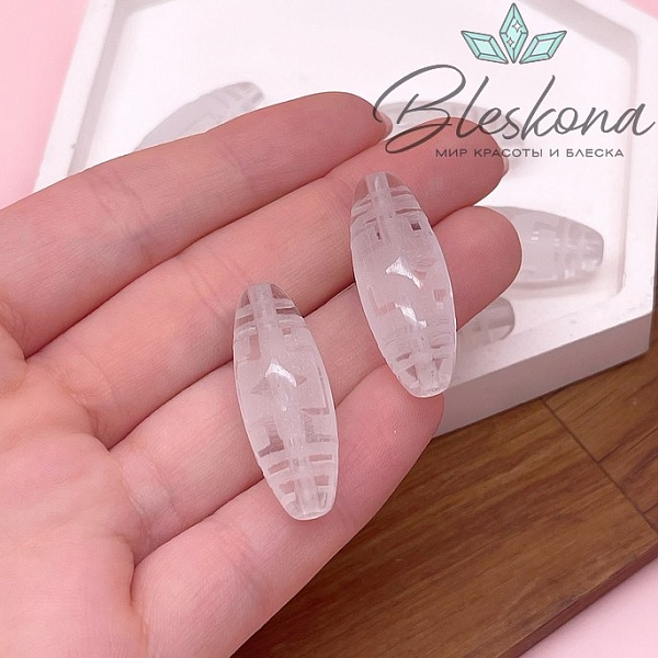 Бусина Дзи Две звезды (Мирный крест) 30*12 мм