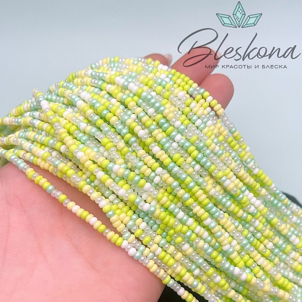 3*2 мм Бусины стекло рондель микс №16