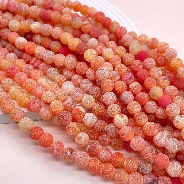 Агат Кракле оранжевый 8 мм