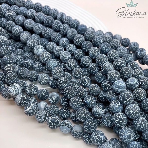 Агат Кракле черный 10 мм