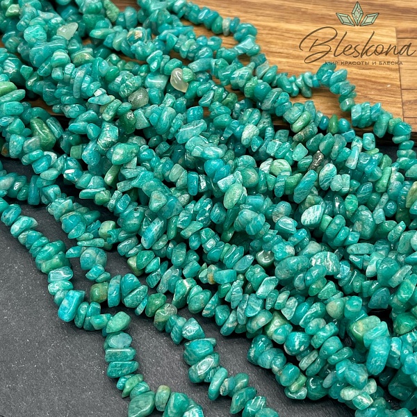 Крошка Амазонит №2 ширина бусин ~ 5-9 мм