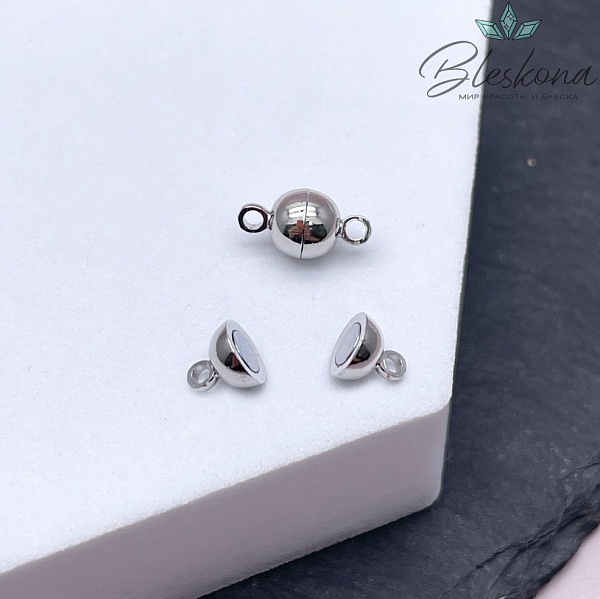 ⌀6*11,5мм Замок Магнитный Шар,цвет серебро Люкс 